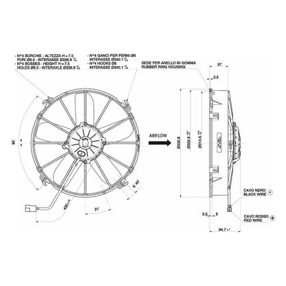 SPAL Ventilator 24V Ø305mm, Zuigend | VA01-BP70/LL-36A